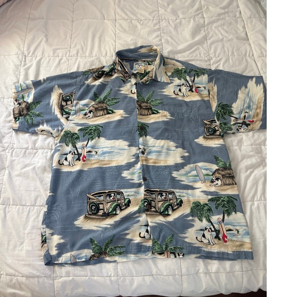 Big Dogs Men's Hawaiian Camp Tropical Shirt Size Large